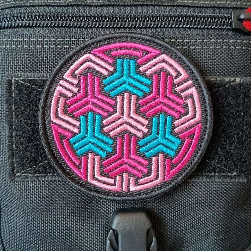 Parche bordado táctico futurista – insignia circular para ropa