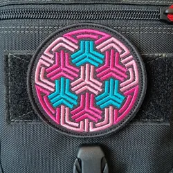 Parche bordado táctico futurista – insignia circular para ropa