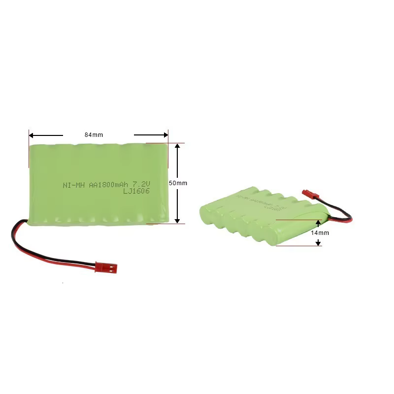 Vista de la batería recargable Ni-MH AA 7.2V