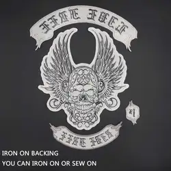 Parche calavera alas motociclista – Bordado iron-on chaqueta cuero alta calidad