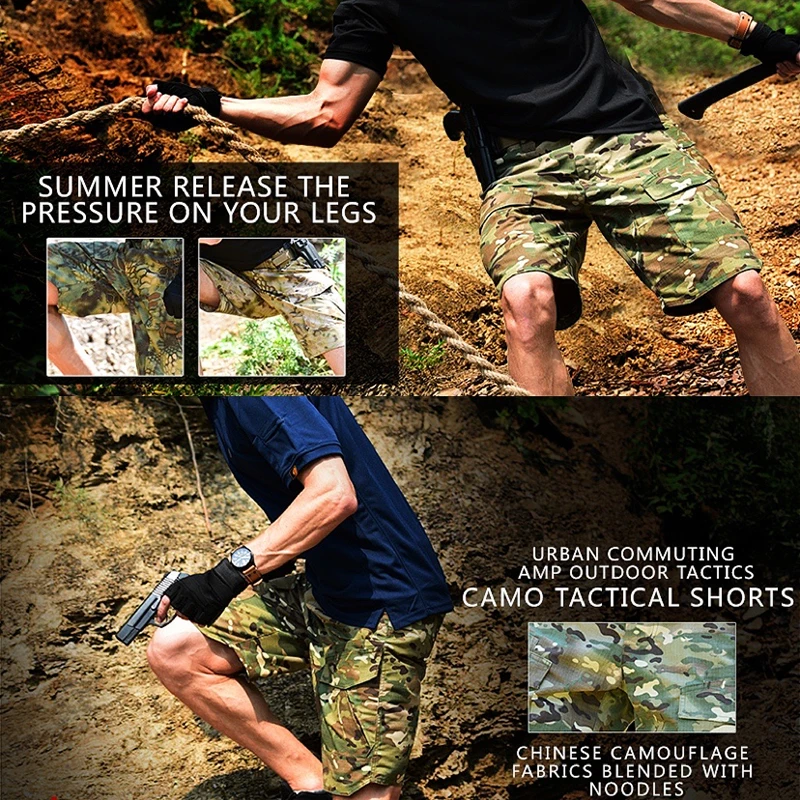 HAN WILD Shorts Tácticos Camuflaje Impermeables con Bolsillos Verano - imagen 5