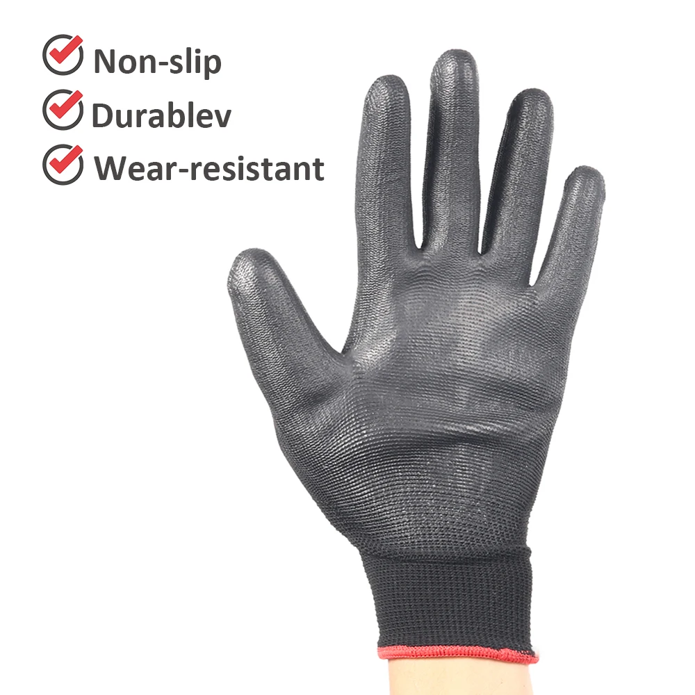 Guantes de seguridad recubiertos PU palma resistente para taller