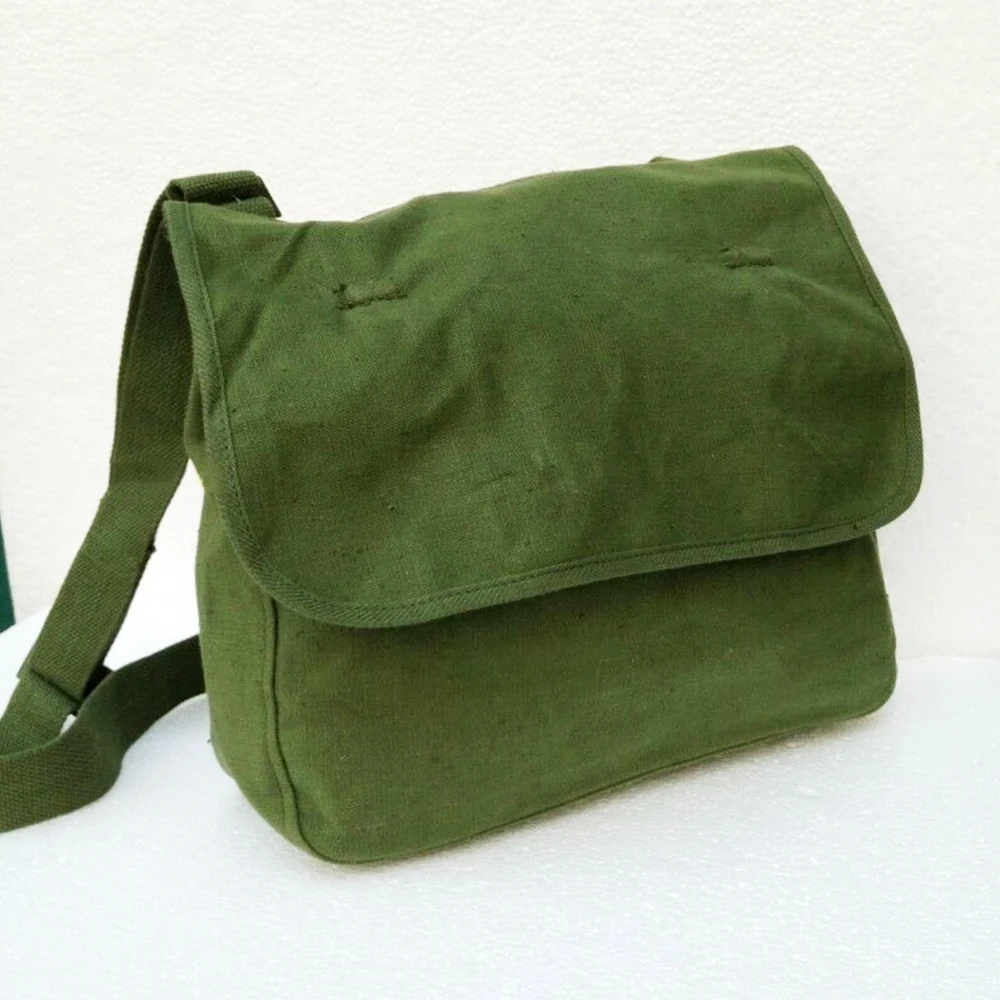 Bolsa táctica de lona vintage militar bandolera estilo antiguo - imagen 5