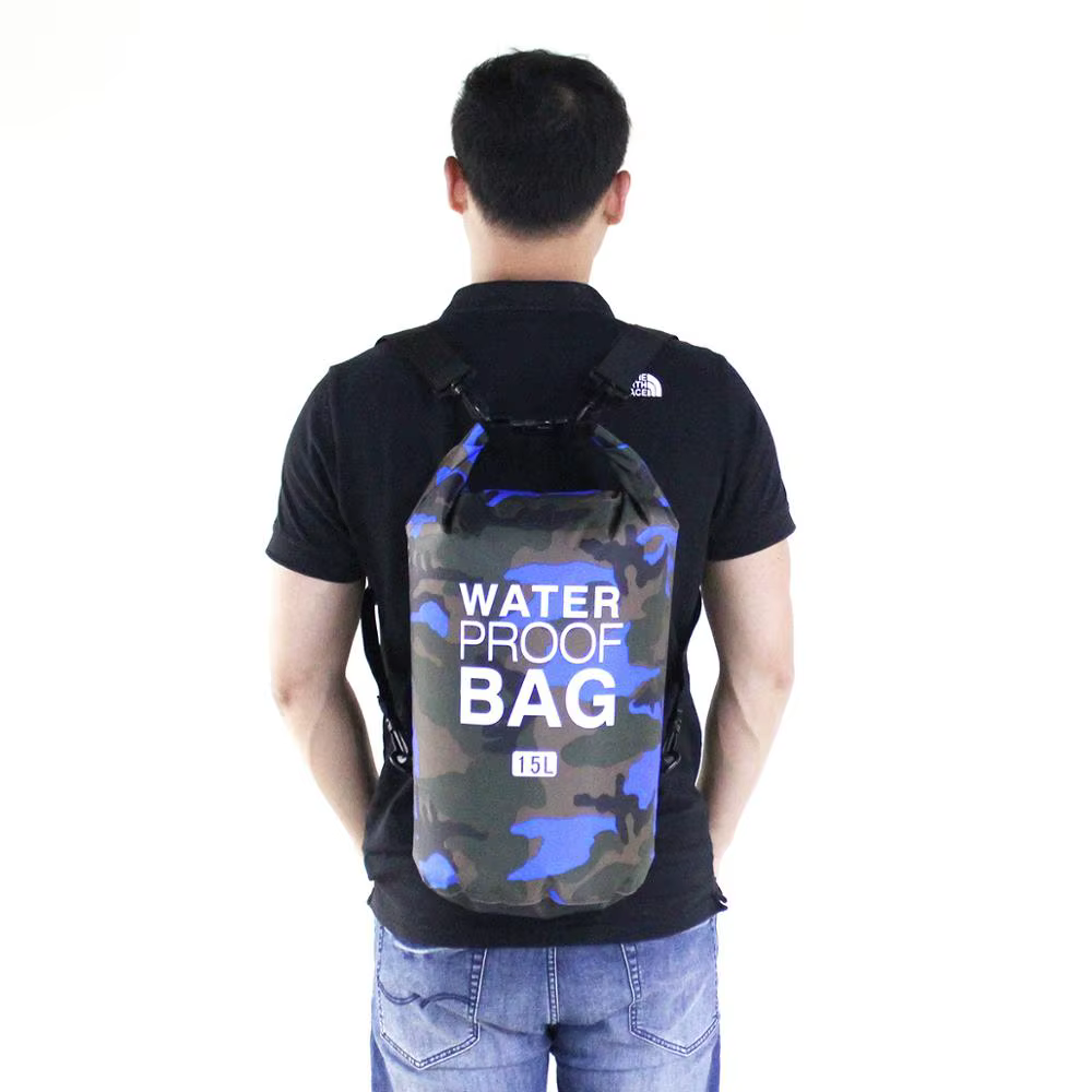 Bolsa seca impermeable camuflaje PVC 30L para rafting y buceo - imagen 4