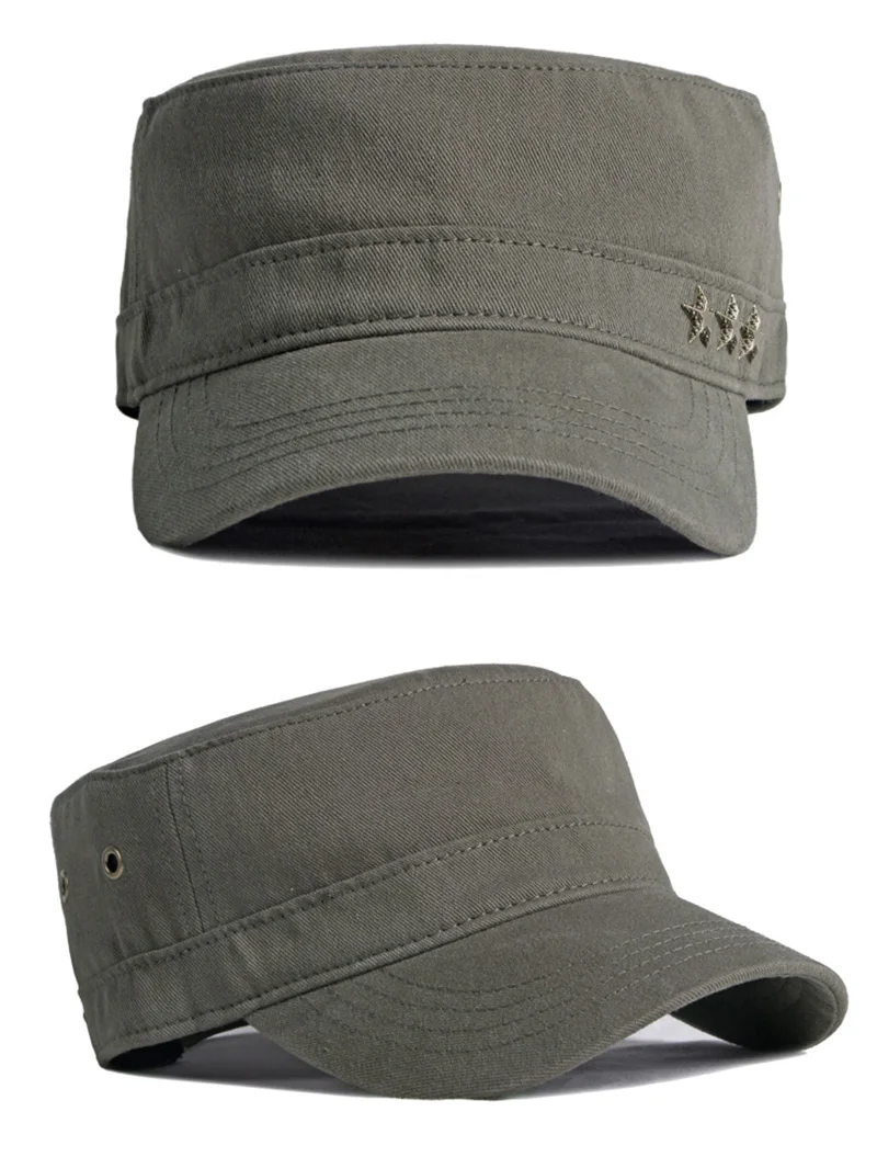 Gorra militar negra con acabado uniforme