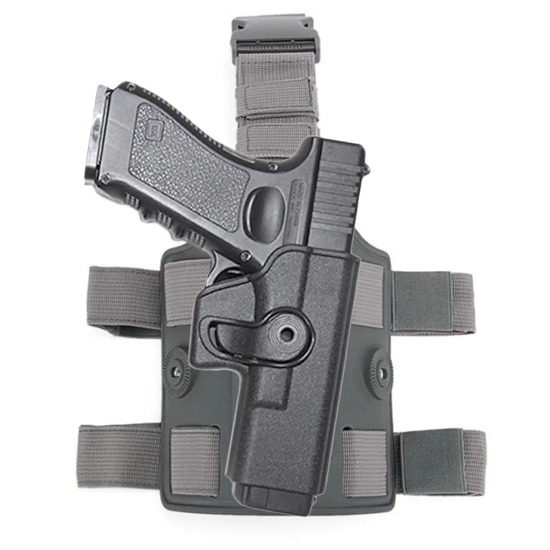 Funda táctica de muslo para pistola Glock 17 con plataforma MOLLE