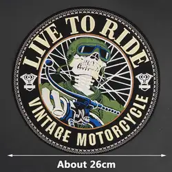 Live to Ride Parche bordado táctico para motociclistas profesionales