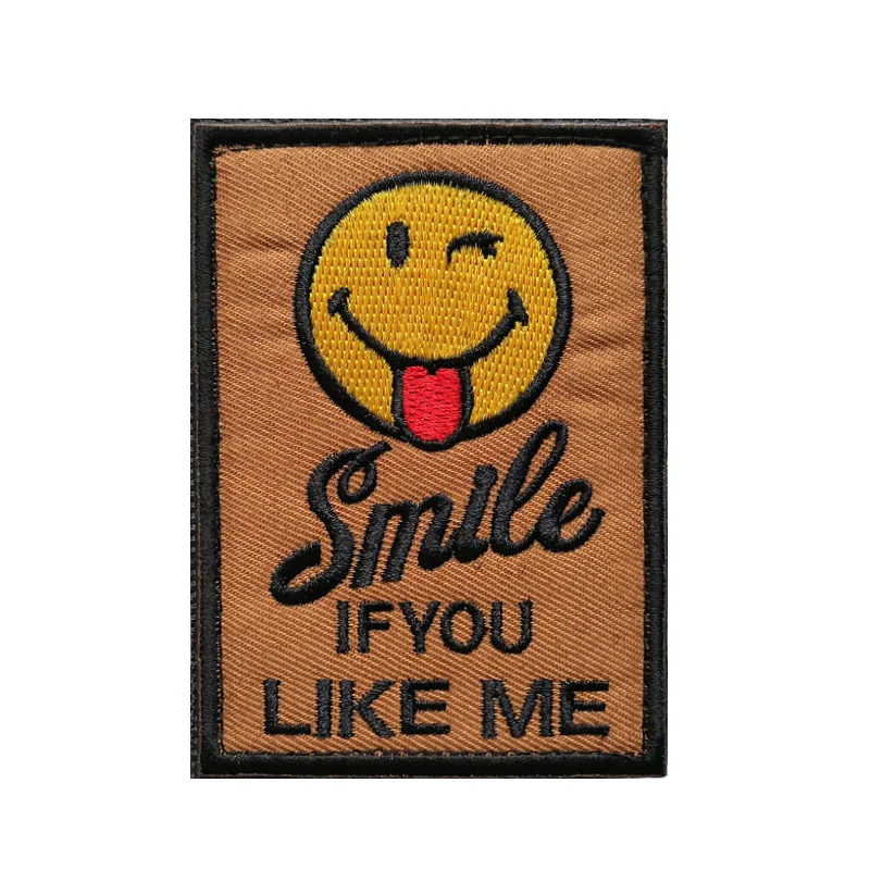 Rock Me Parche táctico cara sonriente bordado 3D para mochila - imagen 2