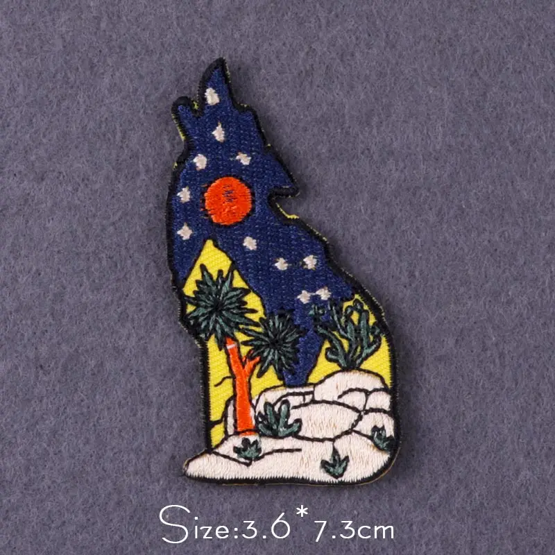 Parche bordado oso lobo para ropa termo adhesivo montaña camping - imagen 2