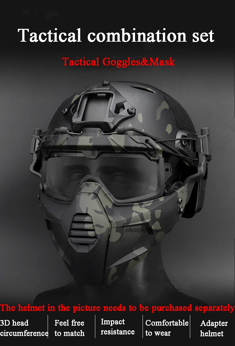 Máscara tácticavista frontal en color camuflaje