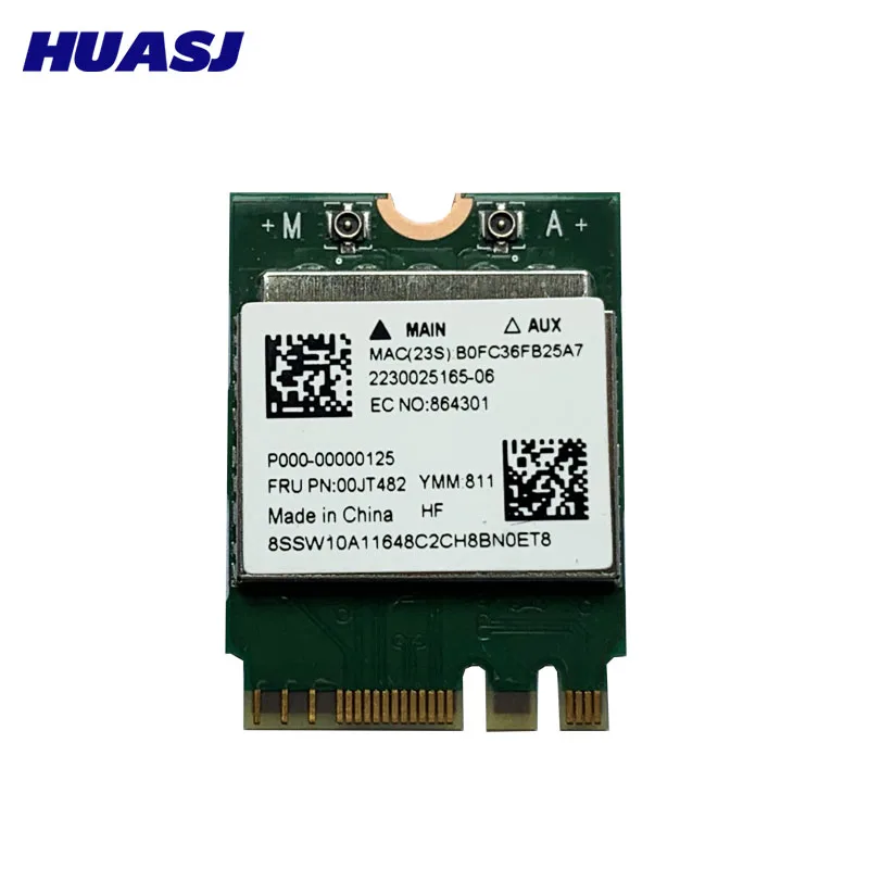 Tarjeta WiFi M.2 doble banda con Bluetooth 802.11ac