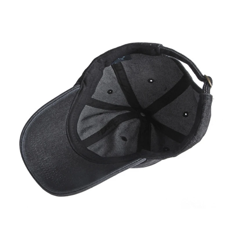 Gorra táctica camionero algodón lavada ajustable negra y azul - imagen 4