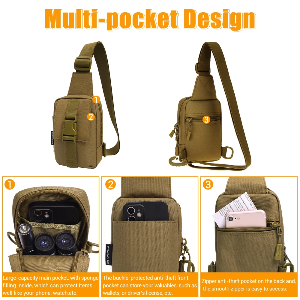 Bolso de pecho táctico EDC crossbody para exteriores asalto - imagen 4