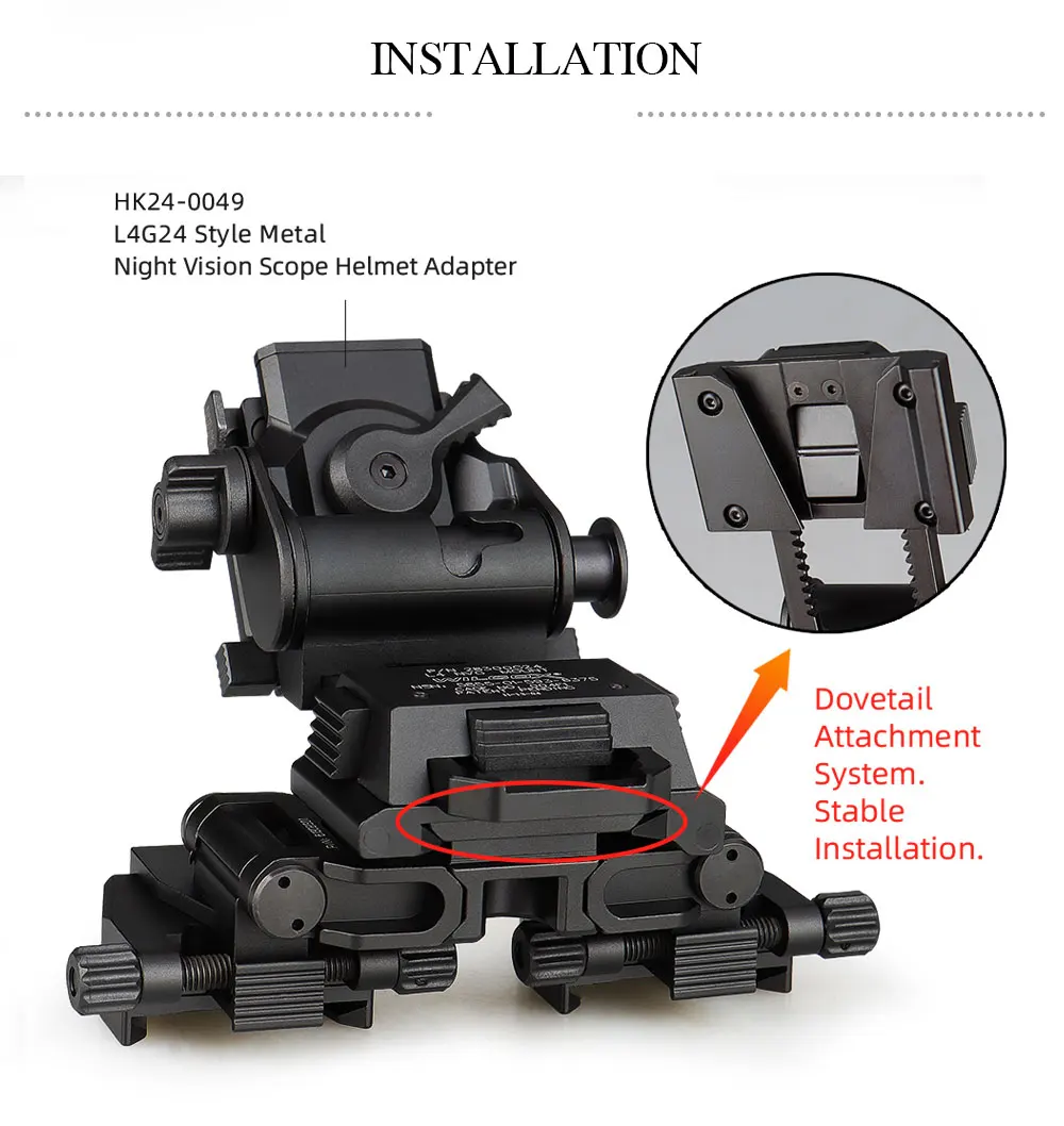 Soporte NVG PVS14 tipo Rhino para casco L4 G24 rápido - imagen 3