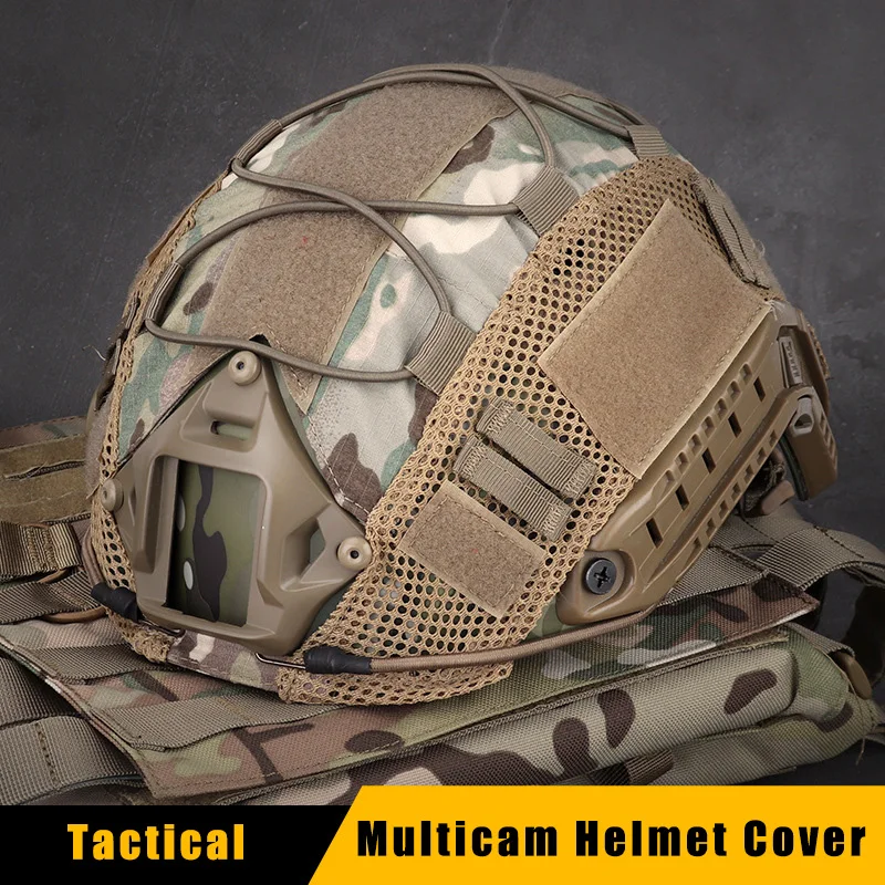 Funda táctica para casco con cordón elástico, vista general
