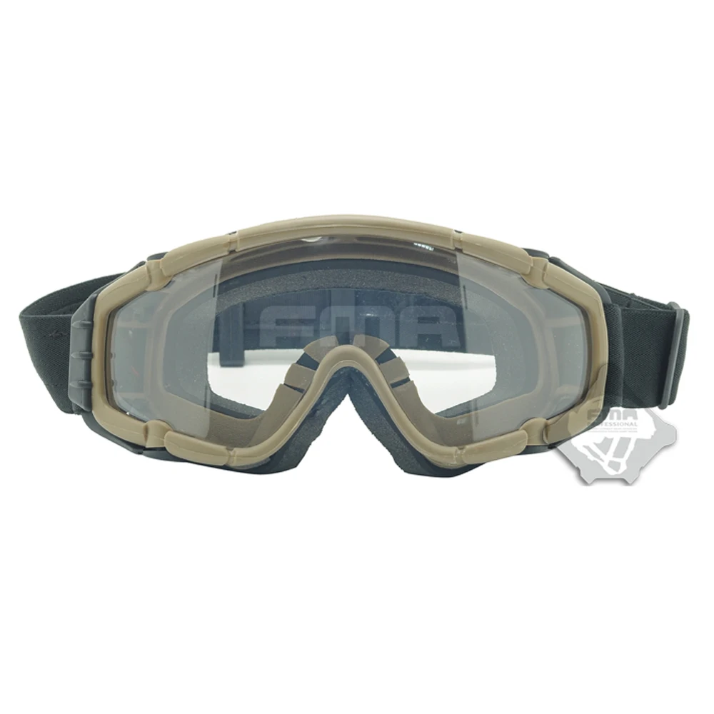 Gafas balísticas tácticas compatibles con casco – Negro/Tan militar