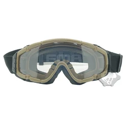 Gafas balísticas tácticas compatibles con casco – Negro/Tan militar