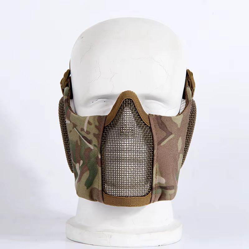 Máscara táctica Airsoft plegable con malla de acero carbono - imagen 5