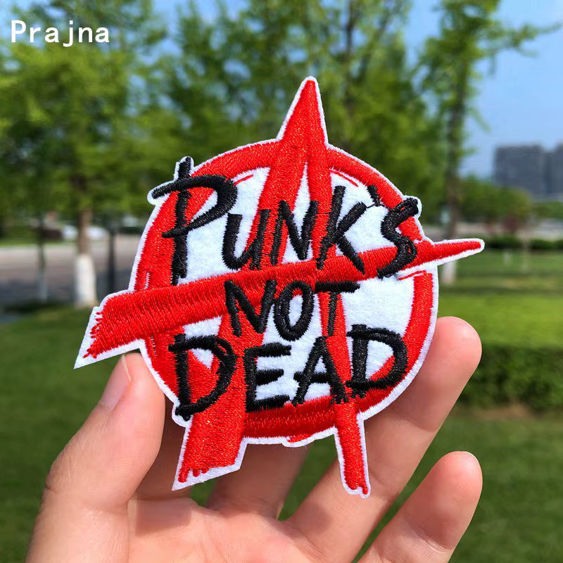 Prajna parche bordado táctico a rayas para ropa Punk