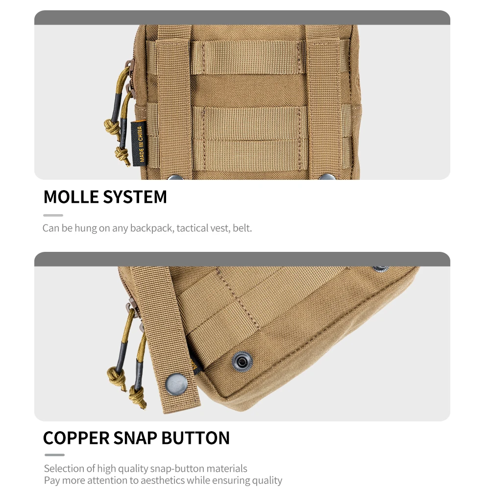 Detalle de cierre impermeable de la bolsa táctica