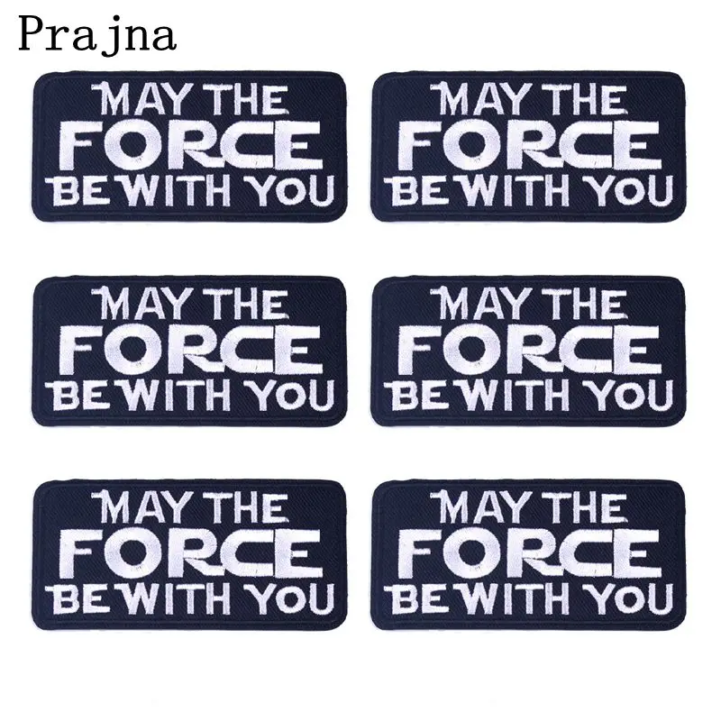 Prajna Parche bordado de letras blanco y negro para planchar ropa - imagen 4