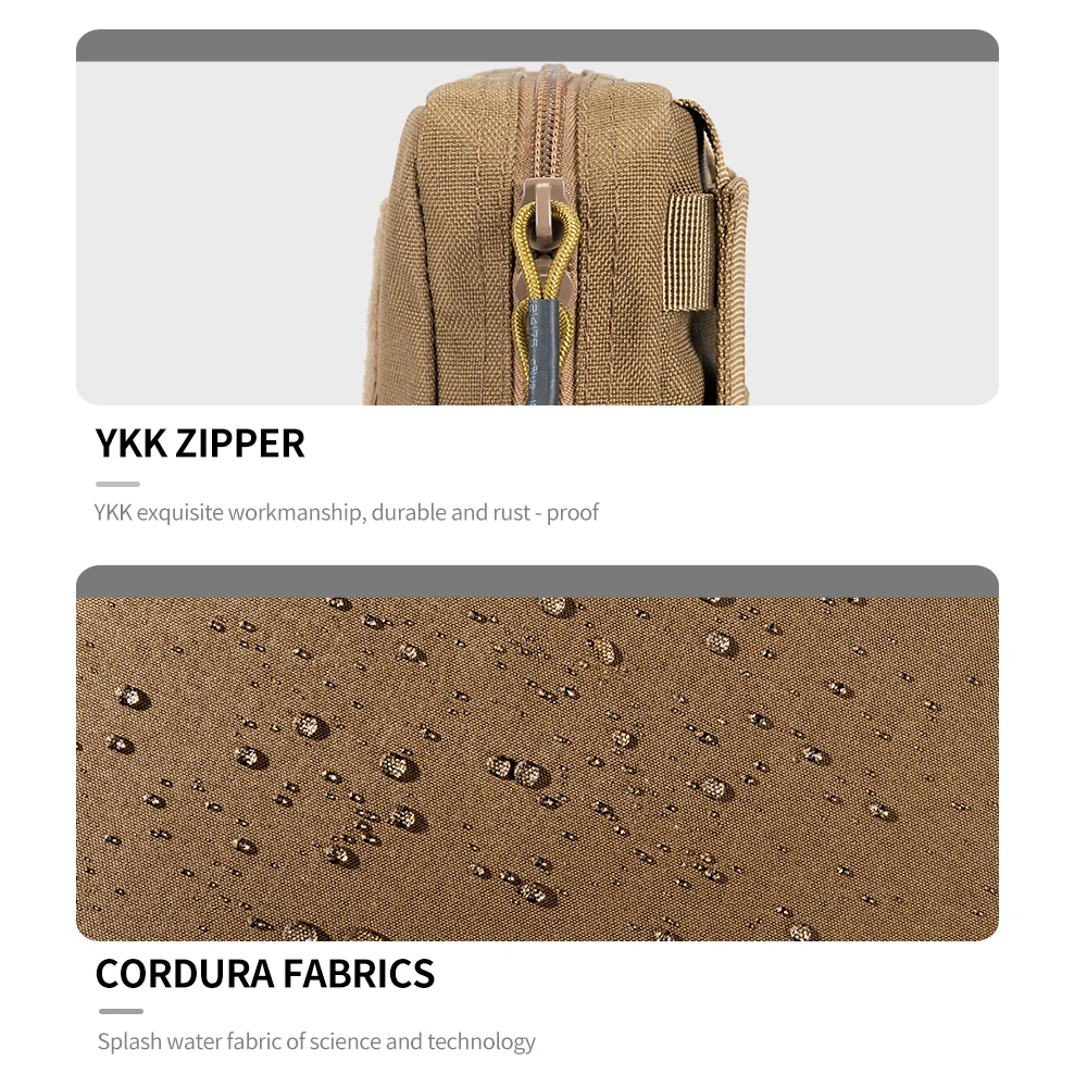Conjunto de bolsas MOLLE tácticas organizadas en chaleco de caza