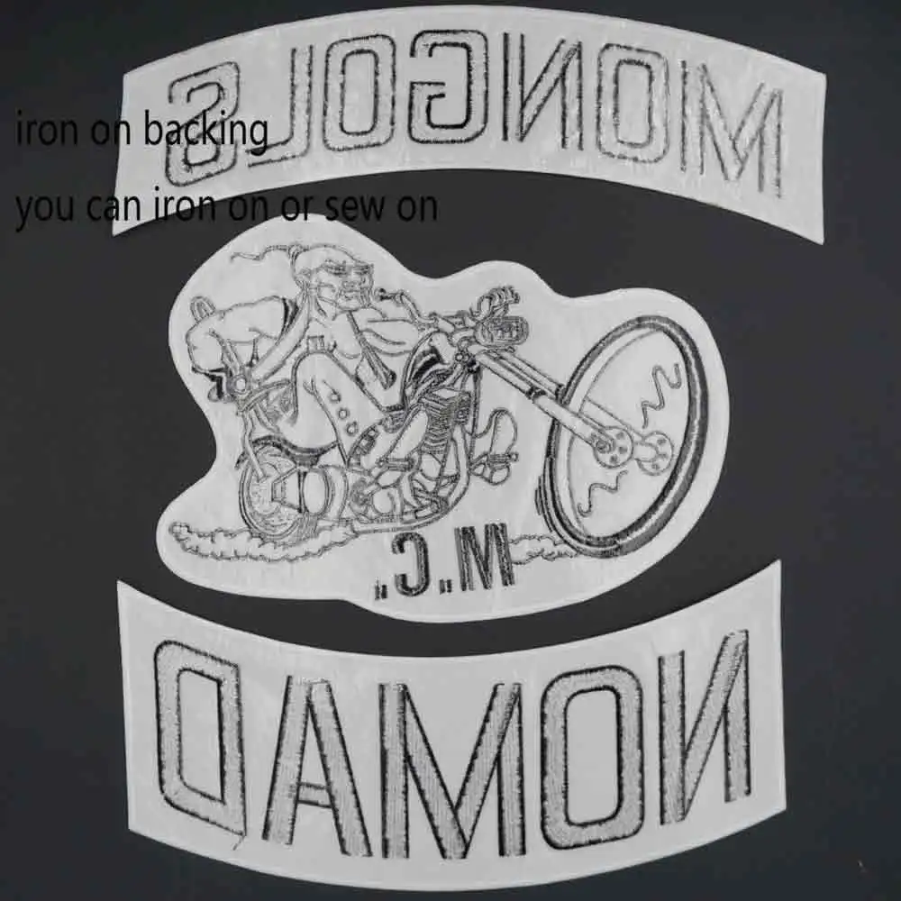 Mongols Nomad parche bordado motociclista MC punk para ropa grande - imagen 4
