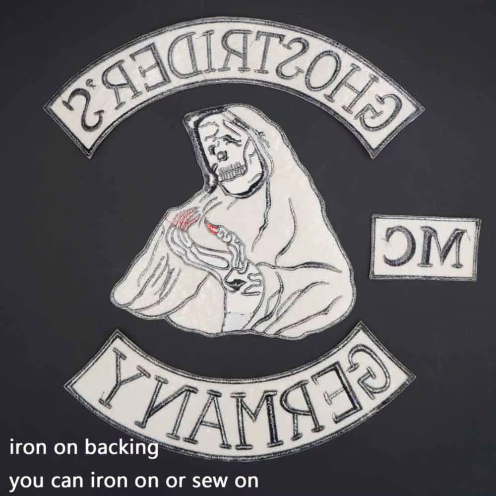 GHOSTRIDER Parche bordado motociclista respaldo hierro – Alemania - imagen 3