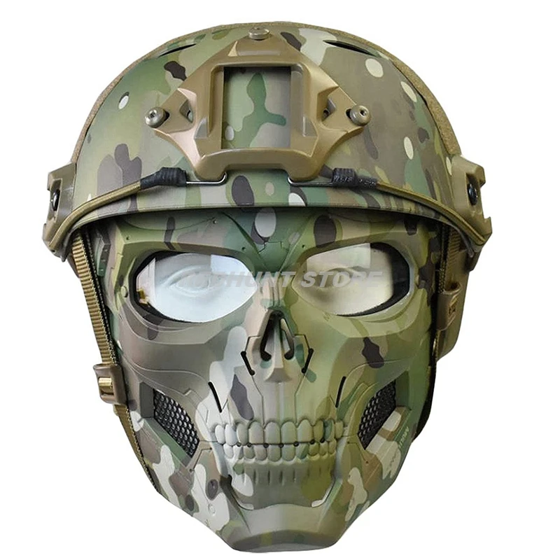 Máscara táctica calavera dual con correa ajustable para airesoft - imagen 2