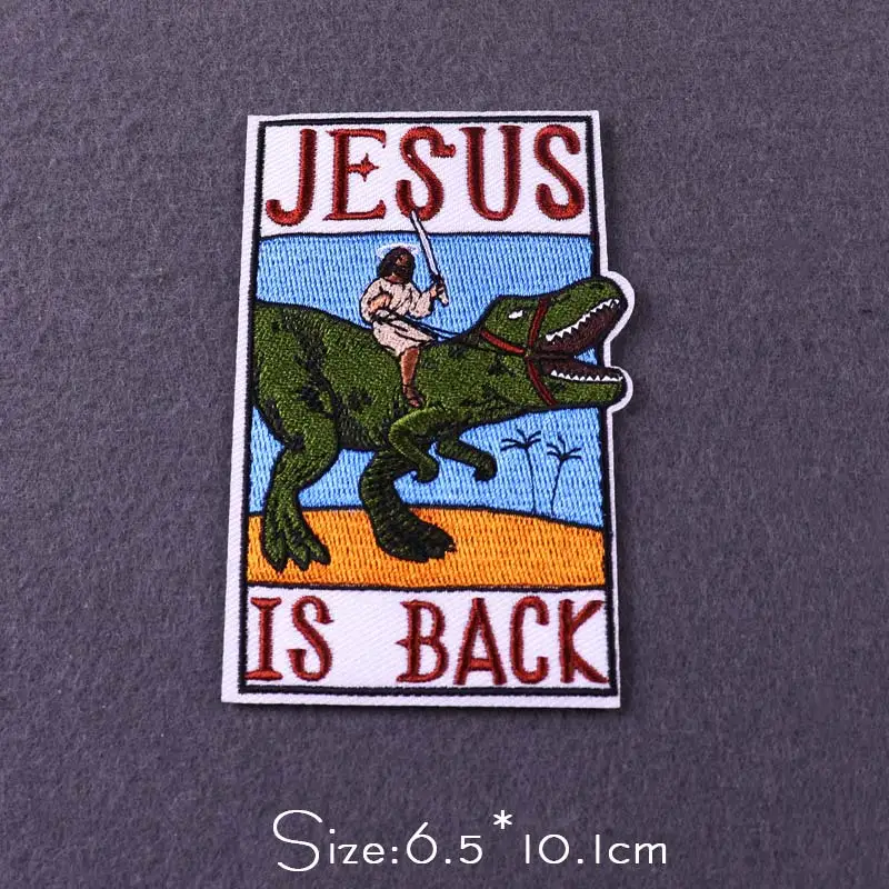 Pack de parches bordados adhesivos - Jesús, Papá Noel, Rock Hippie - imagen 4