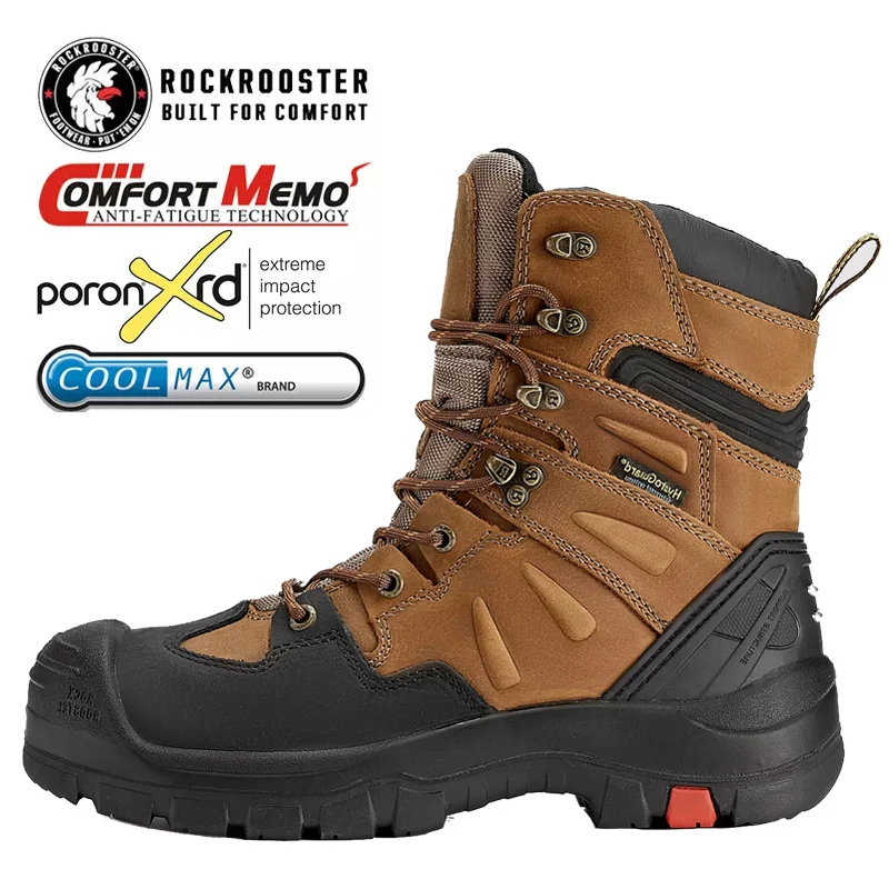 ROCKROOSTER Botas senderismo impermeables cuero tácticas senderismo trabajo - imagen 2