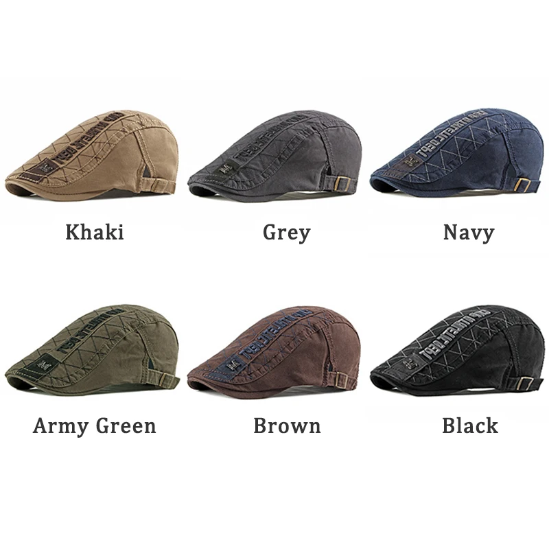 Gorra plana de algodón bordada en espiga estilo retro - imagen 2
