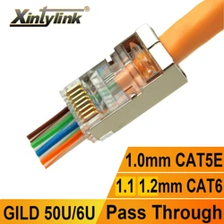 Xintylink Conector RJ45 Cat6 blindado - Cat5e/Cat5, FTP/SFTP