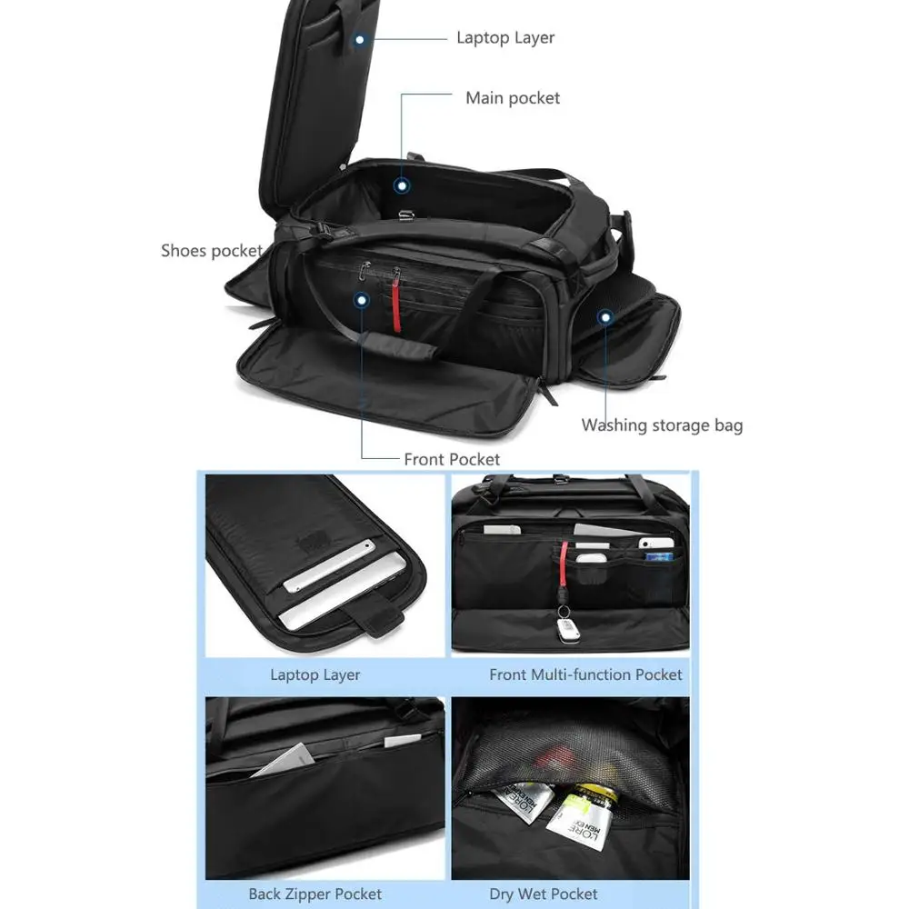 Bolsa táctica hombro húmedo-seca ripstop gimnasio y exteriores - imagen 5