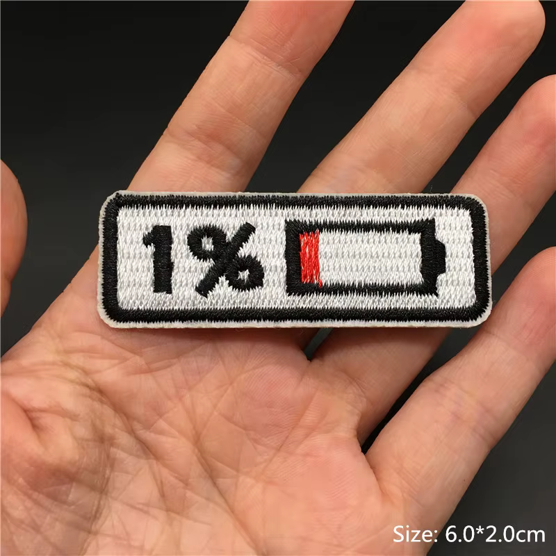 Parche termoadhesivo bordado forma batería para ropa - imagen 4