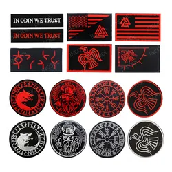 Parche bordado reflectante Vikingo GOD WE TRUST tela Lobo mochila ropa