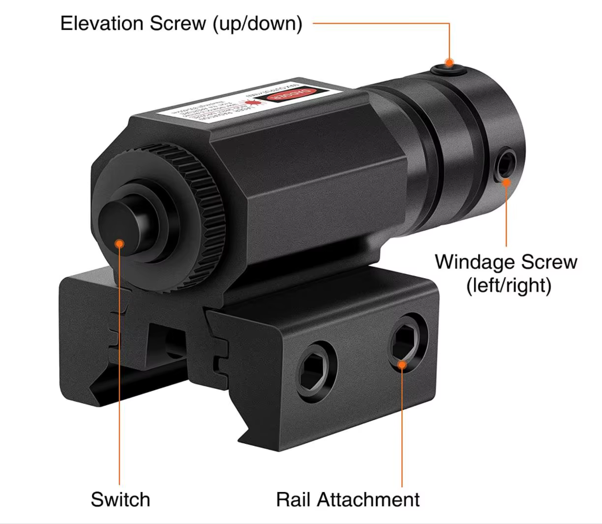 Mira láser táctica punto rojo ajustable con montura Picatinny - imagen 4