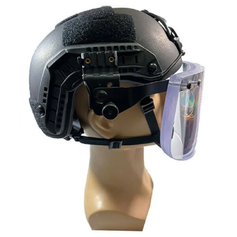Casco balístico UHMW-PE con visor abatible y lente para riel - imagen 3