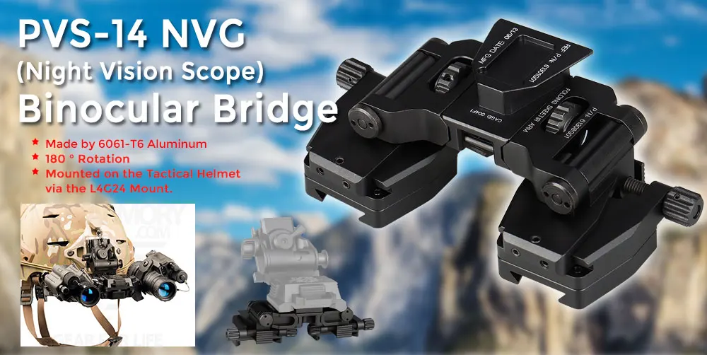 Soporte de montaje rápido tipo Rhino para gafas NVG binoculares PVS14