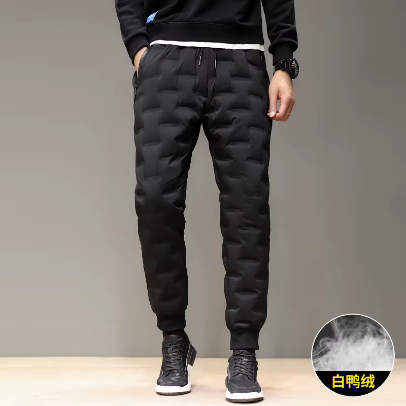 Pantalón plumón pato windbreaker hombre invierno resistencia viento