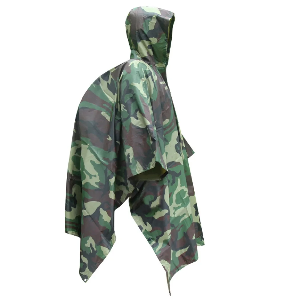 Chubasquero táctico impermeable ripstop – Poncho lluvia senderismo - imagen 2