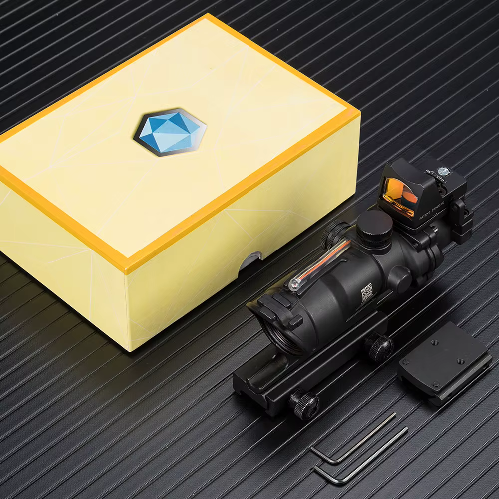 Mira telescópica 4x32 retícula chevron roja con punto iluminado - imagen 3