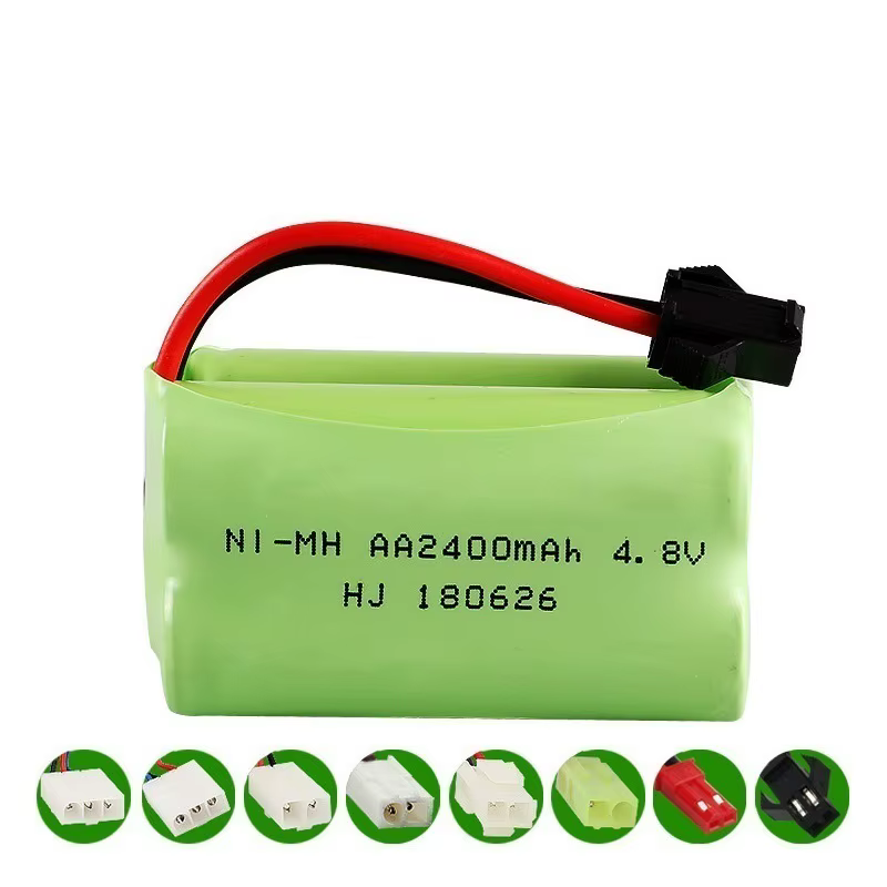 Vista frontal de la batería NiMH recargable 4,8V 2400mAh