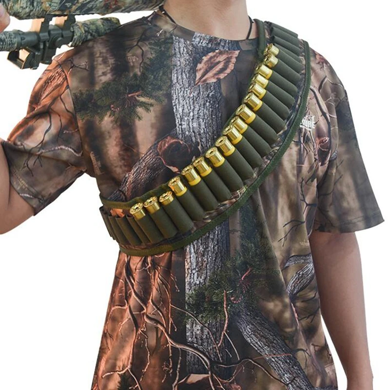 Cinturón táctico Bandolier de nailon con capacidad para 30 y 50 cartuchos