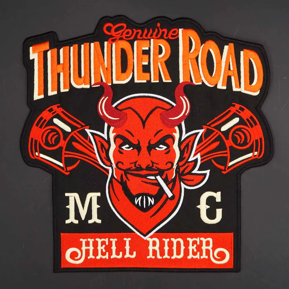 Parche bordado Hell Rider MC para chaqueta de cuero - imagen 3