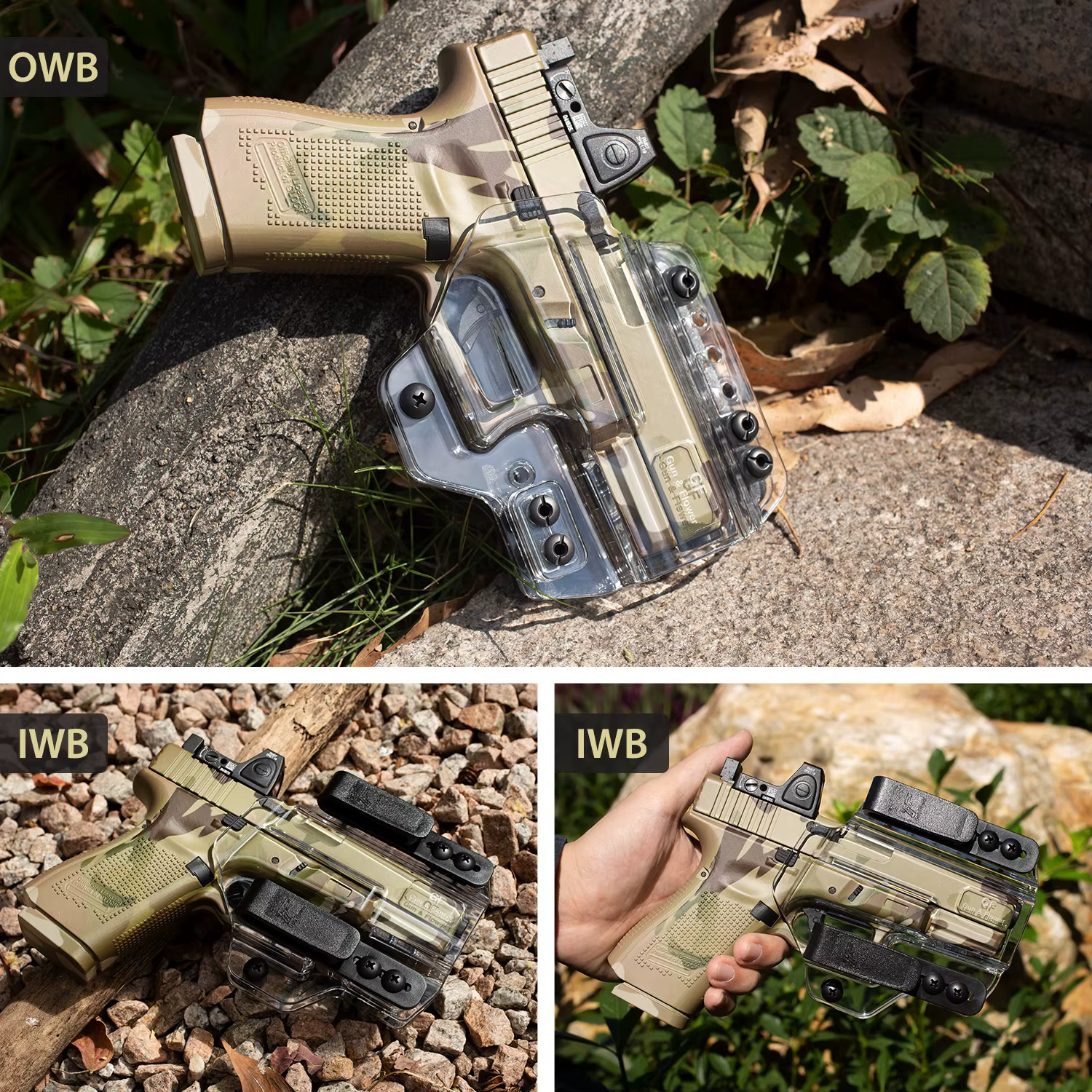 Funda táctica de polímero transparente IWB/OWB para pistola diestra - imagen 5