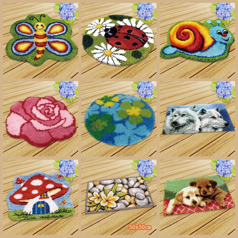 Kit de ganchillo para alfombra flores decorativas – bordado artesanal