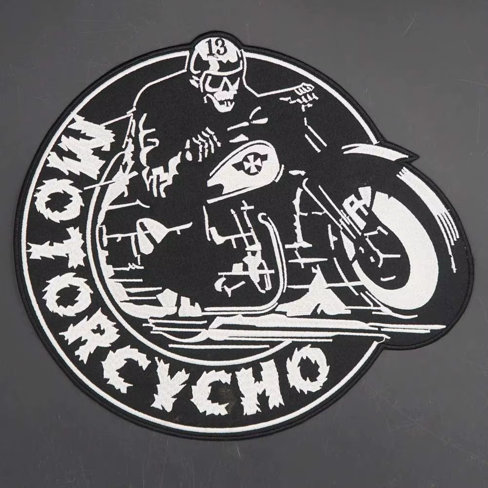 Parche bordado motociclista club para chaleco o chaqueta