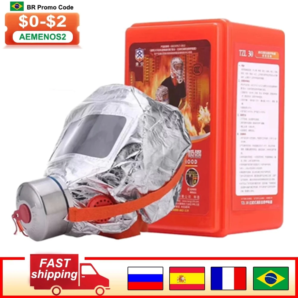 Máscara antihumo emergencia 30 min protección contra incendios