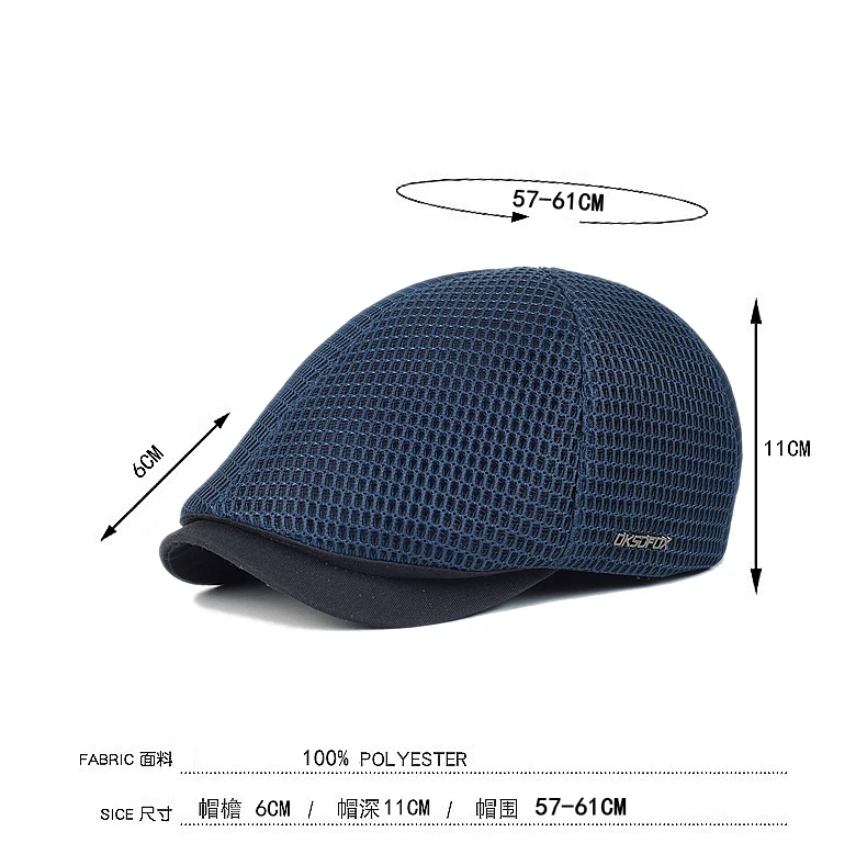 Detalle de la gorra plana de malla